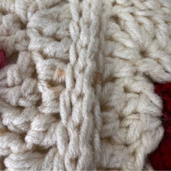 Vintage Granny Square 3D Floral Throw Afgh Knit Blanket with 2 Matching Pillows - Picture 9 of 16